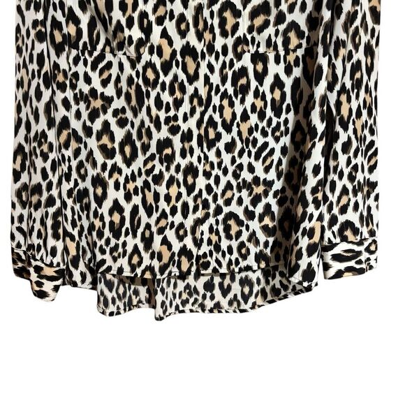 Chicos Top Womens XL 3 Multicolor Animal Print Collared Button Up Blouse - Picture 4 of 9